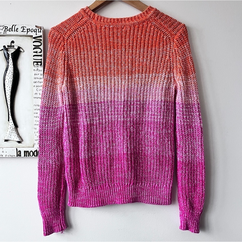 Women’s Calvin Klein Marled Pink Ombre Knit Pullover Cabincore Sweater Size XS - Picture 6 of 11